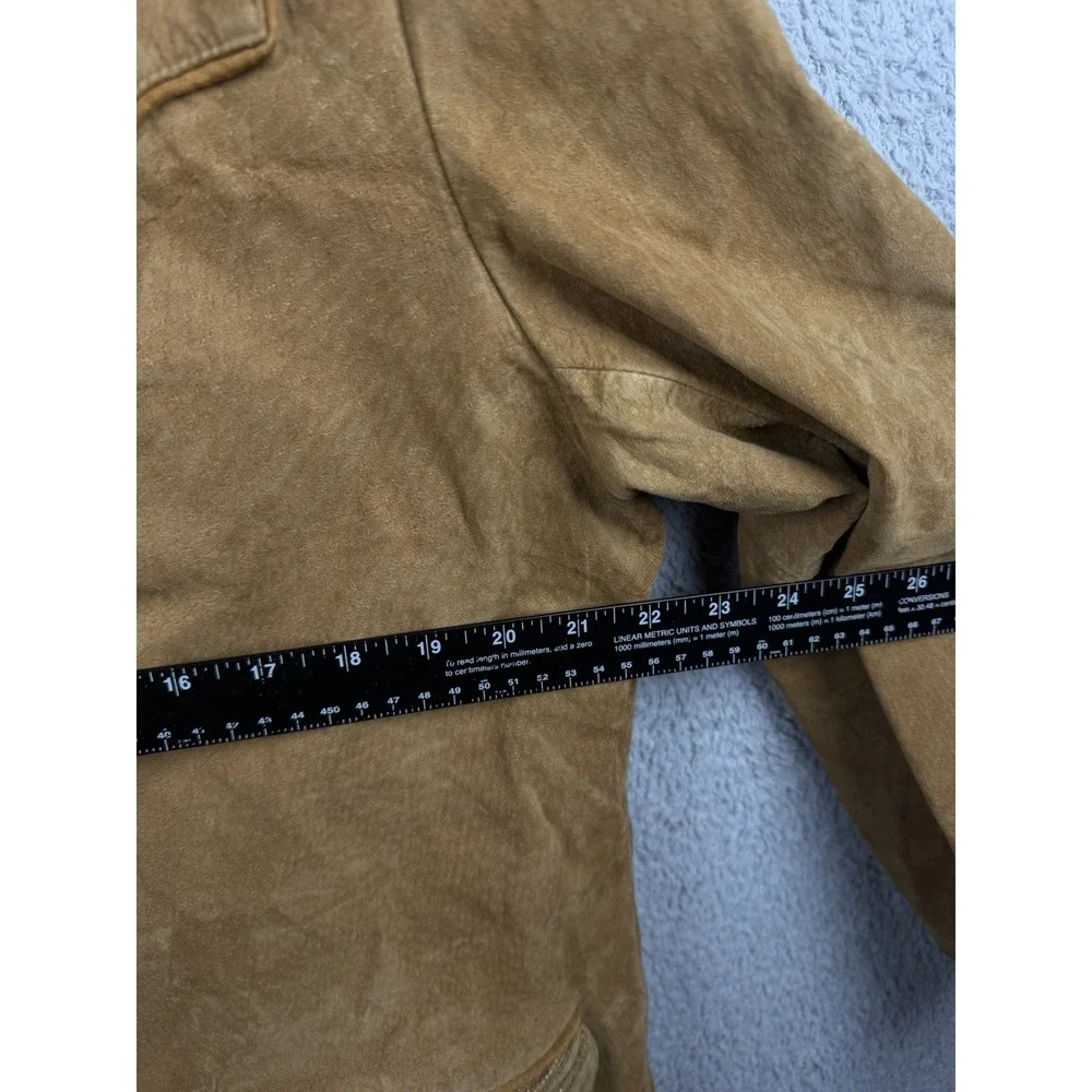 Scully Western Two Button Jacket Leatherwork Brown Suede Blazer Size L